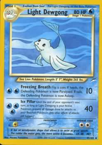 Pokemon Neo Destiny Uncommon Light Dewgong #45 Pokemon Neo Destiny Uncommon Light Dewgong #45
