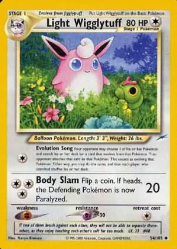 Pokemon Card - Neo Destiny 54/105 - LIGHT WIGGLYTUFF (uncommon)