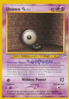 Pokemon Card - Neo Destiny 59/105 - UNOWN [Q] (uncommon)