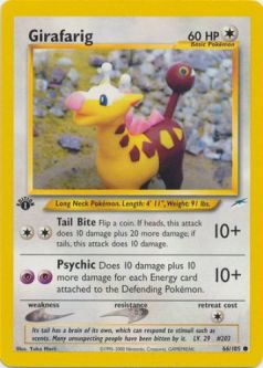 Pokemon Card - Neo Destiny 66/105 - GIRAFARIG (common) **1st Edition**