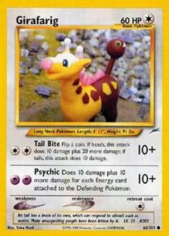 Pokemon Card - Neo Destiny 66/105 - GIRAFARIG (common)