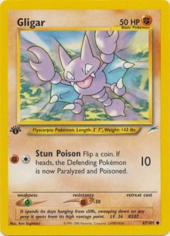Pokemon Card - Neo Destiny 67/105 - GLIGAR (common) **1st Edition**