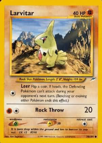 Pokemon Card - Neo Destiny 70/105 - LARVITAR (common)