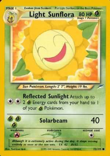 Pokemon Card - Neo Destiny 72/105 - LIGHT SUNFLORA (common)