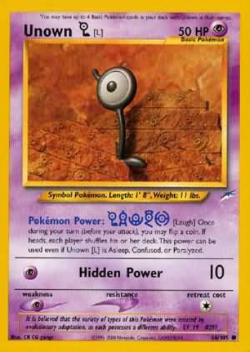 Pokemon Card - Neo Destiny 86/105 - UNOWN [L] (common): BBToyStore.com -  Toys, Plush, Trading Cards, Action Figures & Games online retail store shop  sale