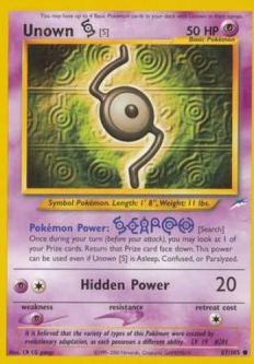 Pokemon Card - Neo Destiny 87/105 - UNOWN [S] (common)