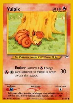 Pokemon Card - Neo Destiny 91/105 - VULPIX (common)