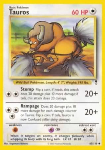 Pokemon Card - Legendary Collection 65/110 - TAUROS (uncommon)