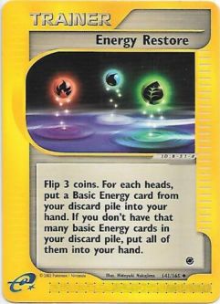 Pokemon Card - Expedition 141/165 - ENERGY RESTORE (uncommon)