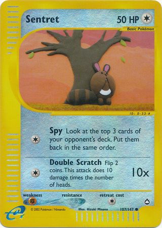 Pokemon Card - Aquapolis 107/147 - SENTRET (REVERSE holo-foil)