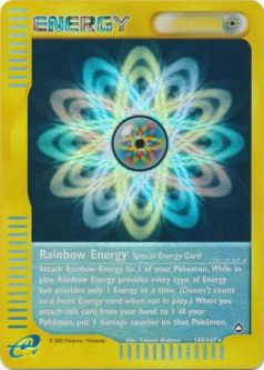 Pokemon Card - Aquapolis 144/147 - RAINBOW ENERGY (reverse holo)