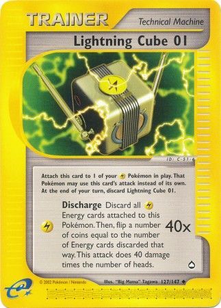 Pokemon Card - Aquapolis 127/147 - LIGHTNING CUBE 01 (uncommon)