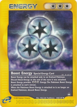Pokemon Card - Aquapolis 145/147 - BOOST ENERGY (uncommon)