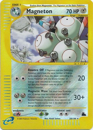 Pokemon Card - Skyridge 20/144 - MAGNETON (reverse holo)