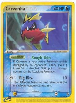 Pokemon Card - Ruby & Sapphire 51/109 - CARVANHA (common)