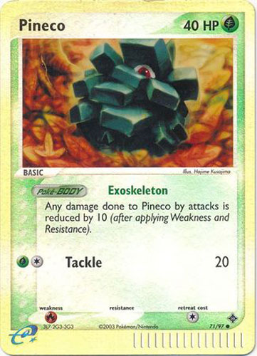 Pokemon Card - Dragon 71/97 - PINECO (reverse holo)