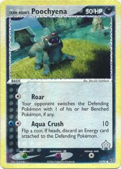Pokemon Card - Team Magma vs Team Aqua 55/95 - TEAM AQUA'S POOCHYENA (REVERSE holo-foil)