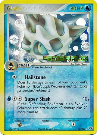 Pokemon Card - Emerald 13/106 - GLALIE (reverse holo)