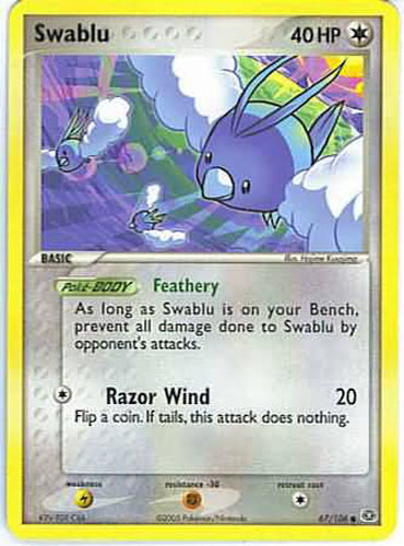 Pokemon Card - Emerald 67/106 - SWABLU (common): BBToyStore.com - Toys, Plush, Trading Cards, Action Figures & Games online retail store shop sale Pokemon Card - Emerald 67/106 - SWABLU (common): BBToyStore.com - Toys, Plush, Trading Cards, Action Figures & Games online retail store shop sale