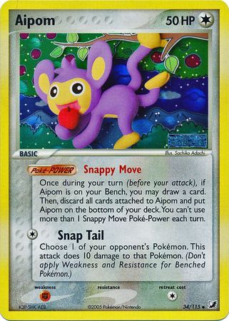 Pokemon Card - Unseen Forces 34/115 - AIPOM (REVERSE holo-foil)