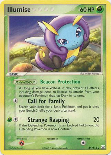 illumise pokemon card TCG - Delta Species Holo (Stamped) 45/113 including damage Illumise 9 Pokemon XY base