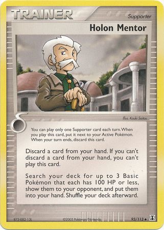 Pokemon Card - Delta Species 93/113 - HOLON MENTOR (uncommon)