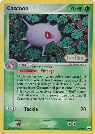 Pokemon Card - Legend Maker 30/92 - CASCOON (reverse holo)
