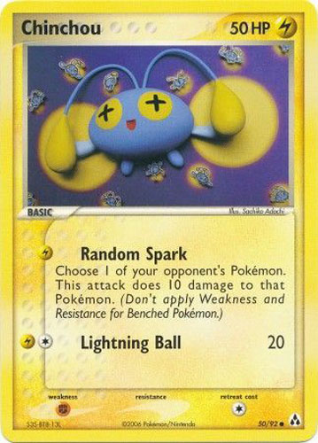 Pokemon EX Legend Maker Common Chinchou #50 Pokemon EX Legend Maker Common Chinchou #50