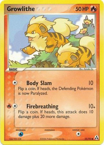 Pokemon Card - Legend Maker 55/92 - GROWLITHE (common)