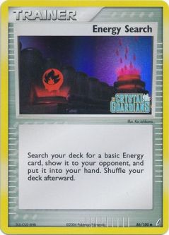 Pokemon Card - Crystal Guardians 86/100 - ENERGY SEARCH (REVERSE holo-foil)