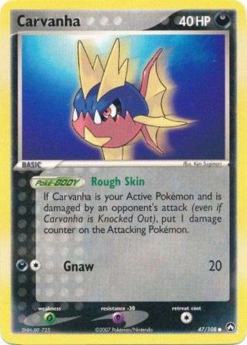 Pokemon Card - Power Keepers 47/108 - CARVANHA (common): BBToyStore.com - Toys, Plush, Trading Cards, Action Figures & Games online retail store shop sale Pokemon Card - Power Keepers 47/108 - CARVANHA (common): BBToyStore.com - Toys, Plush, Trading Cards, Action Figures & Games online retail store shop sale