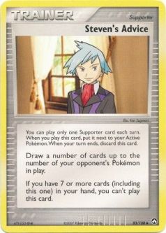 Pokemon Card - Power Keepers 83/108 - STEVEN'S ADVICE (uncommon)