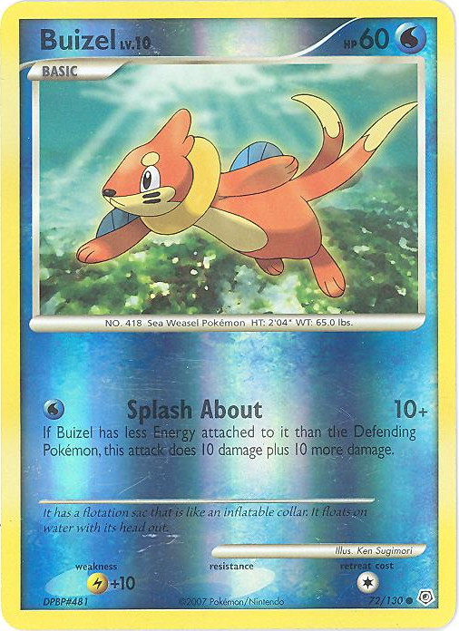 Buizel (72/130) [Diamond & Pearl: Base Set] Moderately Played Reverse Holofoil
