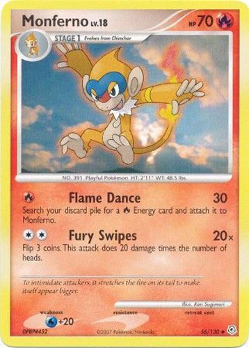 Pokemon Diamond & Pearl Uncommon Monferno #56