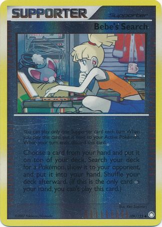 Pokemon Card - D&P: Mysterious Treasures 109/123 - BEBE'S SEARCH (reverse holo)