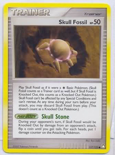 Pokemon Card - D&P: Mysterious Treasures 117/123 - SKULL FOSSIL (common):  BBToyStore.com - Toys, Plush, Trading Cards, Action Figures & Games online  retail store shop sale