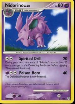 Pokemon Card - D&P: Secret Wonders 57/132 - NIDORINO Lv.28 (uncommon)