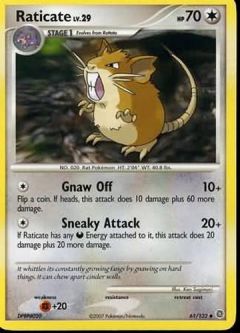 Pokemon Card - D&P: Secret Wonders 61/132 - RATICATE Lv.29 (uncommon)