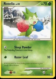 Pokemon Card - D&P: Secret Wonders 62/132 - ROSELIA Lv.32 (uncommon)