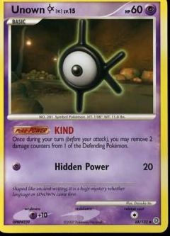 Pokemon Card - D&P: Secret Wonders 68/132 - UNOWN [K] Lv.15 (uncommon)