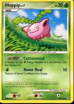 Pokemon Card - D&P: Secret Wonders 90/132 - HOPPIP Lv.7 (common)