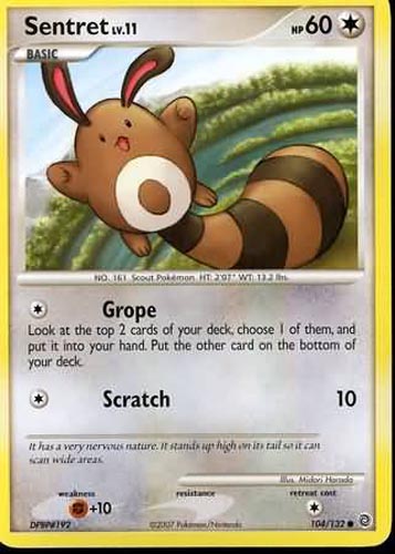 Pokemon Card - D&P: Secret Wonders 104/132 - SENTRET Lv.11 (common):  BBToyStore.com - Toys, Plush, Trading Cards, Action Figures & Games online  retail store shop sale
