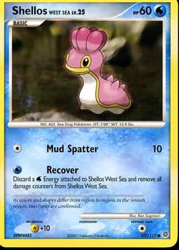 Pokemon Card - D&P: Secret Wonders 107/132 - SHELLOS (West Sea) Lv.25 (common)