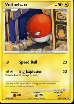 Pokemon Card - D&P: Secret Wonders 117/132 - VOLTORB Lv.29 (common)