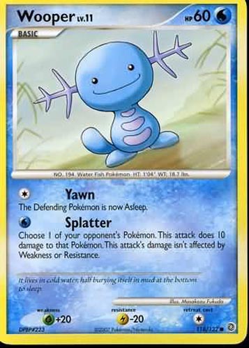 Pokemon Card - D&P: Secret Wonders 118/132 - WOOPER Lv.11 (common)