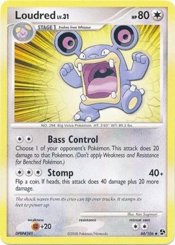 loudred pokemon card XY FATES COLLIDE - - 81/124 REVERSE HOLO variation to centering Pokemon Card - D&P: Great