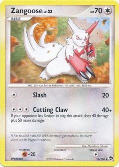 Pokemon Card - D&P: Great Encounters 59/106 - ZANGOOSE (uncommon)