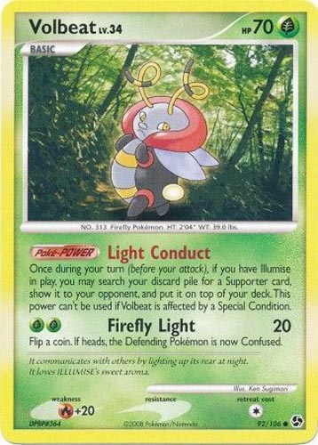 pokemon cards forsale Volbeat Advanced Action Card JAB Games13 Evolves from null Type Volbeat & Illumise Combo with