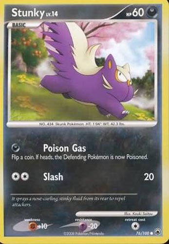 Stunky (76/100) [Diamond & Pearl: Majestic Dawn] Damaged Reverse Holofoil