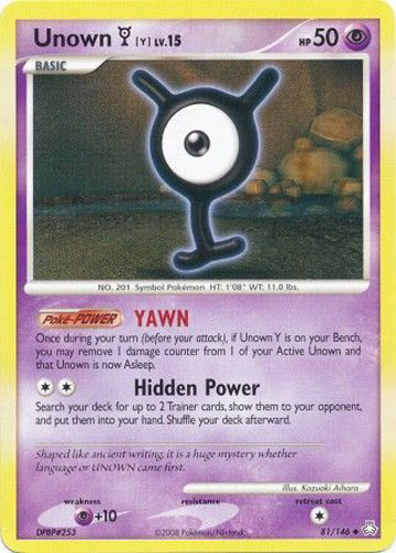 Pokemon Card - D&P: Legends Awakened 81/146 - UNOWN Y Lv.15 (uncommon)